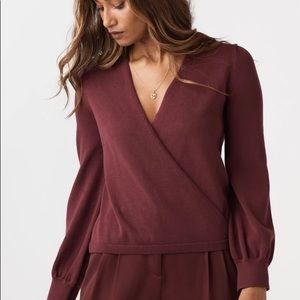 EUC Vetta convertible wrap sweater burgundy xs